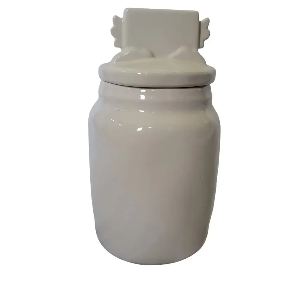 Rae Dunn Be Mine Red White Hearts Lidded Ceramic Canister Container Cookie Jar